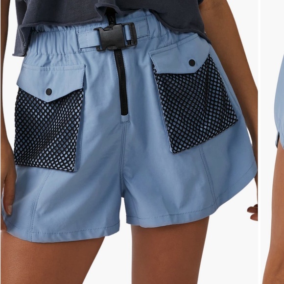 FP Movement by Free People Pants - Free People Movement Ceramic Seafoam Blue Mesh Pocket Shorts! Women’s small!